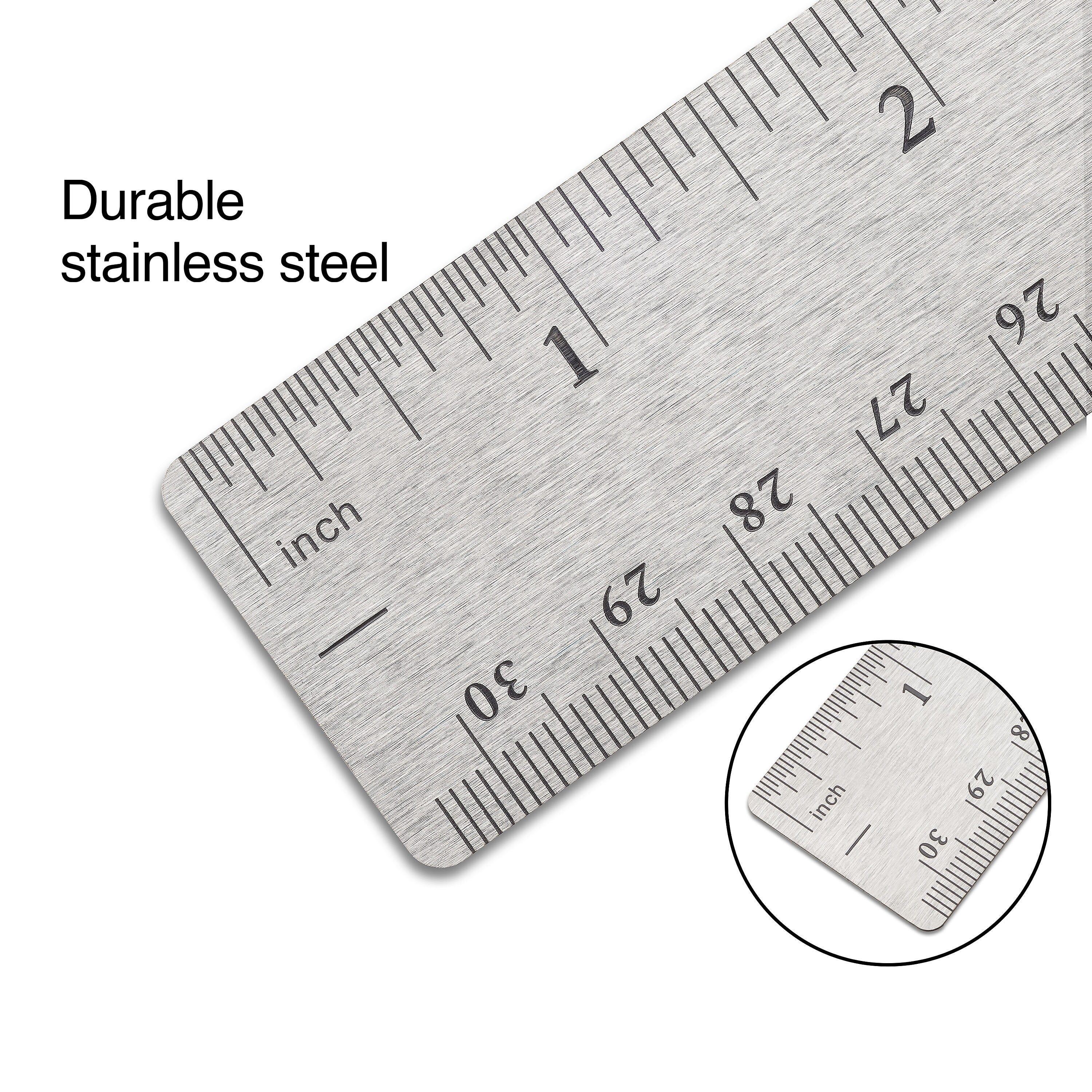 Staples 12" Metal Standard Imperial/Metric Scales Ruler