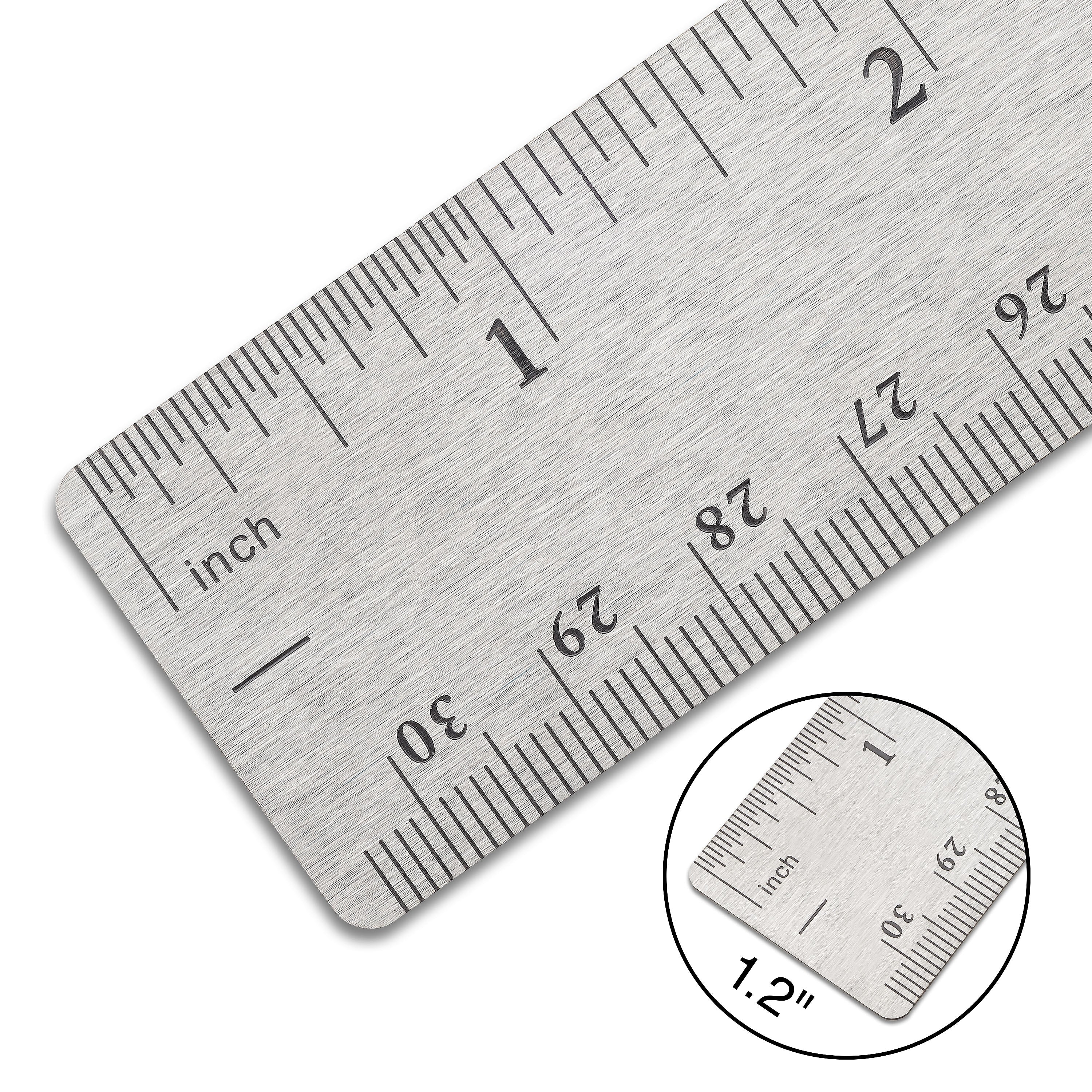 Staples 12" Metal Standard Imperial/Metric Scales Ruler