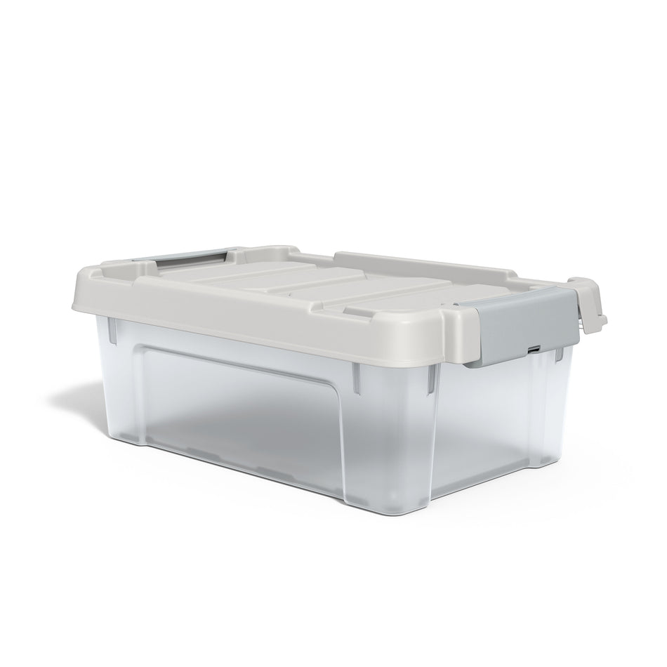 Staples 12 Qt. Latch Lid Storage Bin, Clear