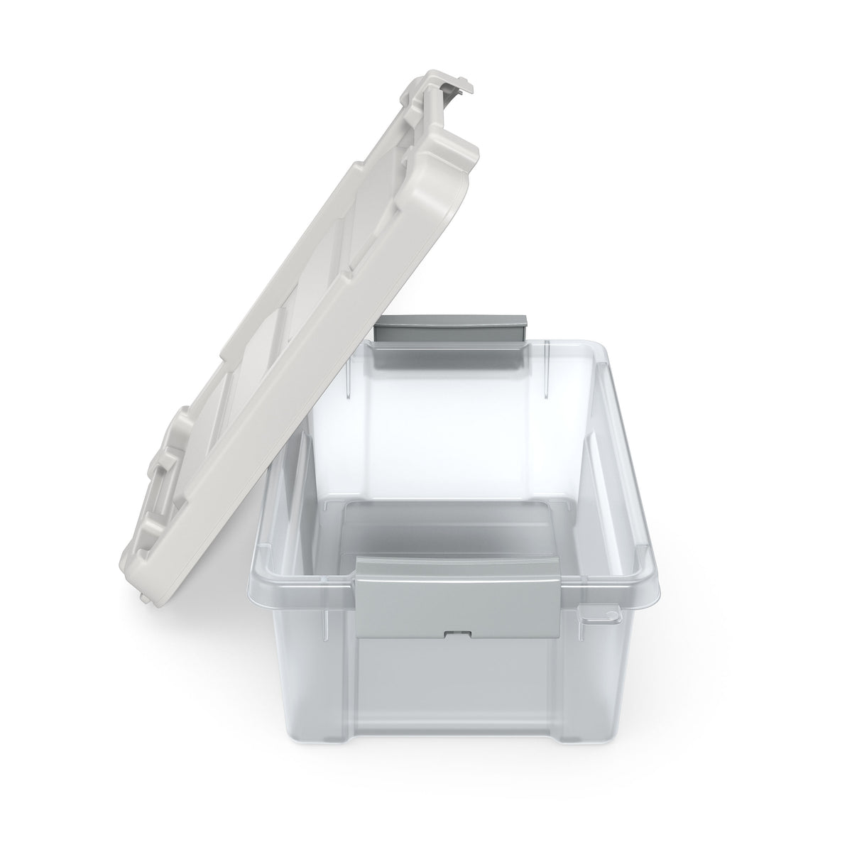 Staples 12 Qt. Latch Lid Storage Bin, Clear