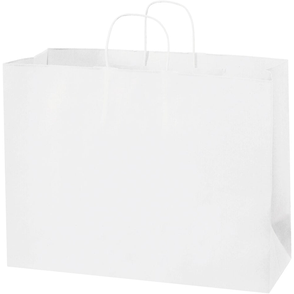 Staples 16" x 6" x 12" Shopping Bags, White, 250/Carton