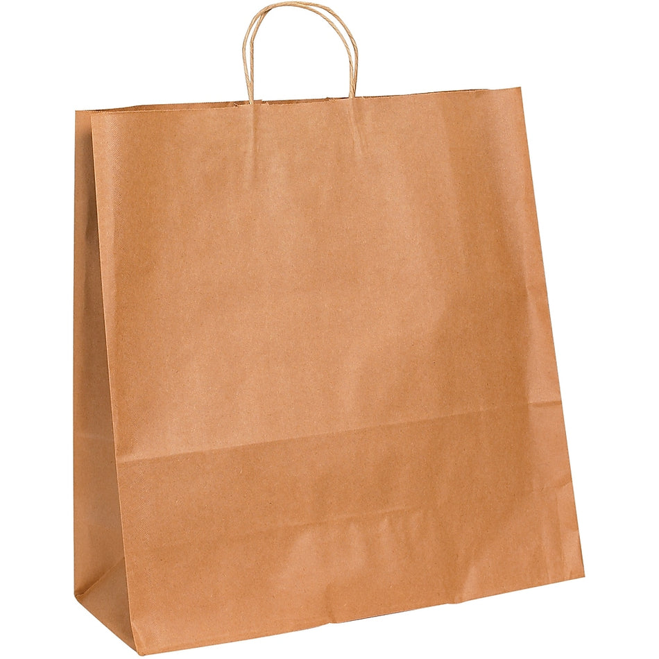 Staples 18" x 7" x 18 3/4" Shopping Bags, Kraft, 200/Carton