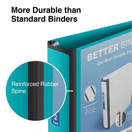 Staples 2" 3-Ring Better Binder, D-Ring, Light Blue