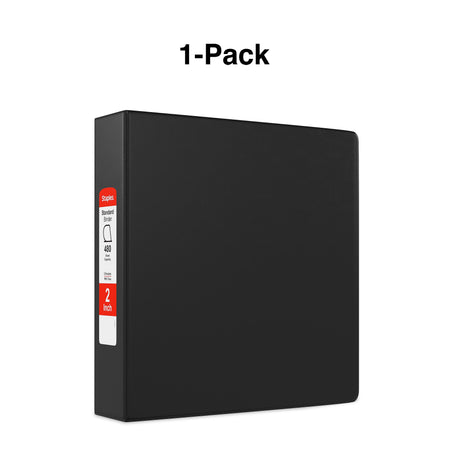 Staples 2" 3-Ring Non-View Binder, D-Ring, Black