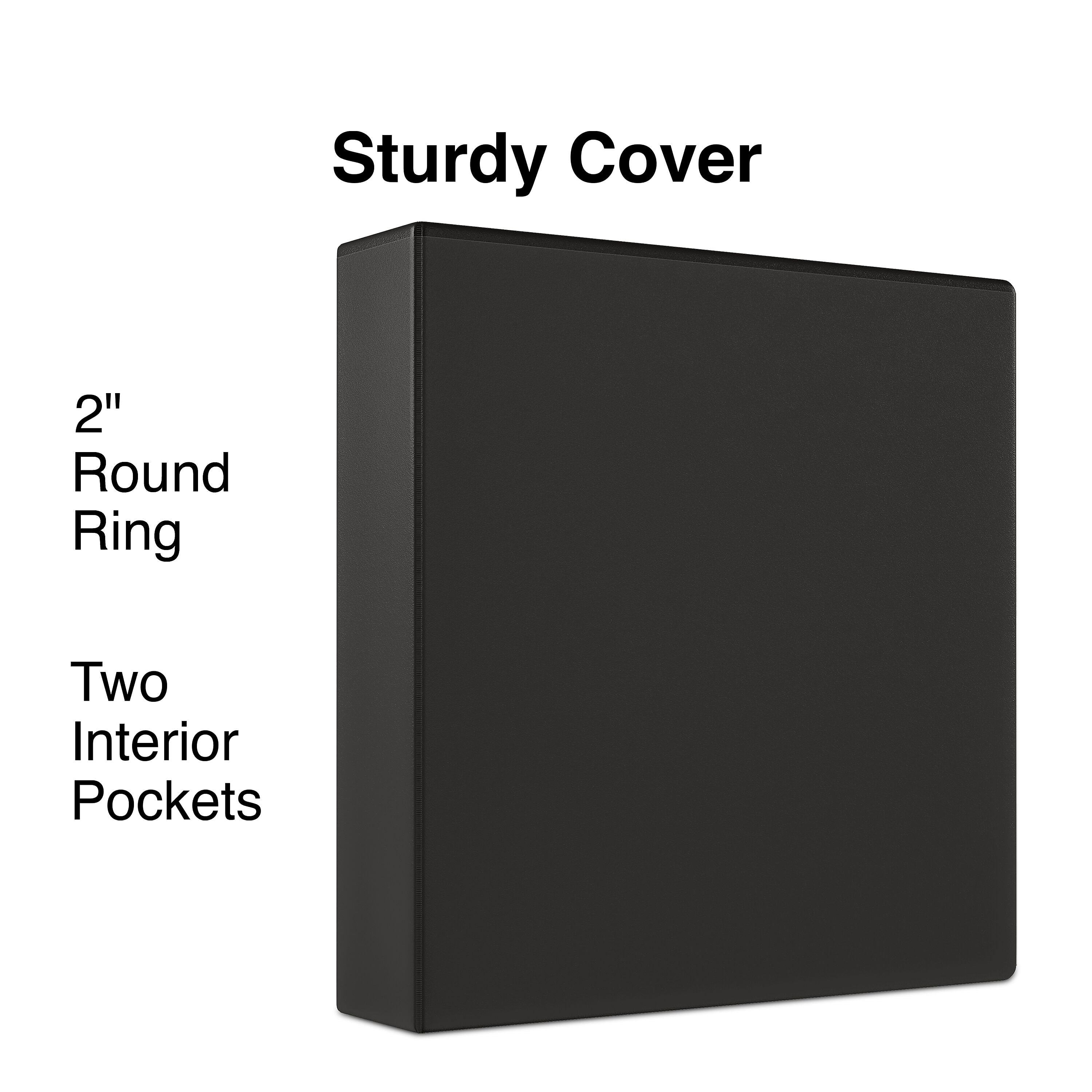 Staples 2" 3-Ring View Binder, Black