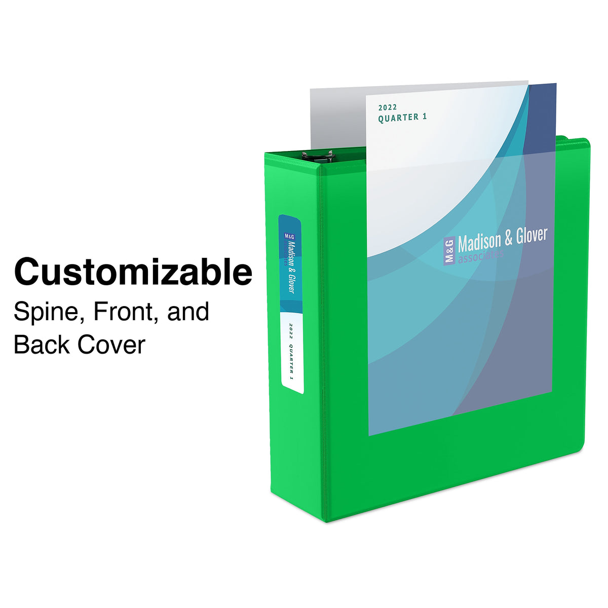 Staples 2" 3-Ring View Binder, D-Ring, Green