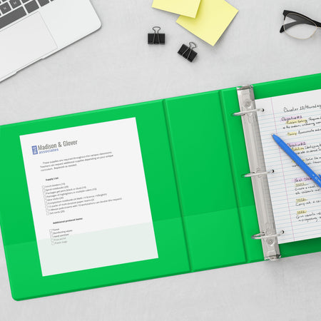 Staples 2" 3-Ring View Binder, D-Ring, Green