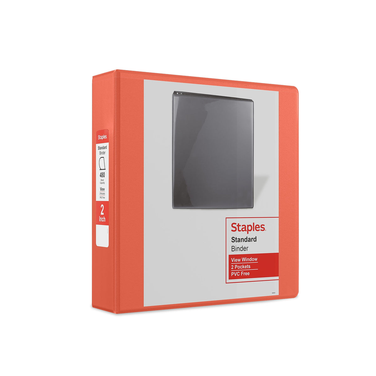 Staples 2" 3-Ring View Binder, D-Ring, Orange