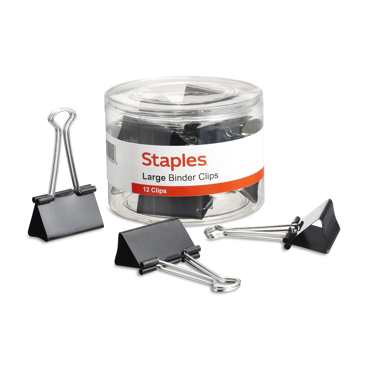 Staples 2" Binder Clips, Large, Black, 12/Pack