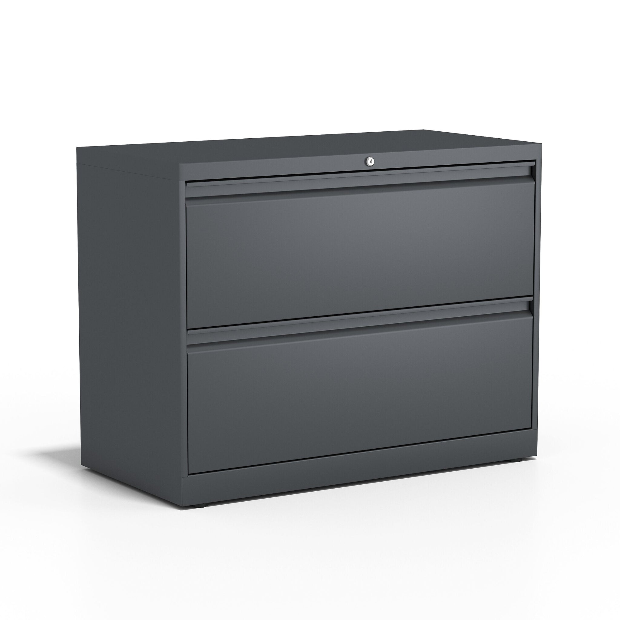Staples 2-Drawer Lateral File Cabinet, Locking, Letter/Legal, Charcoal, 36