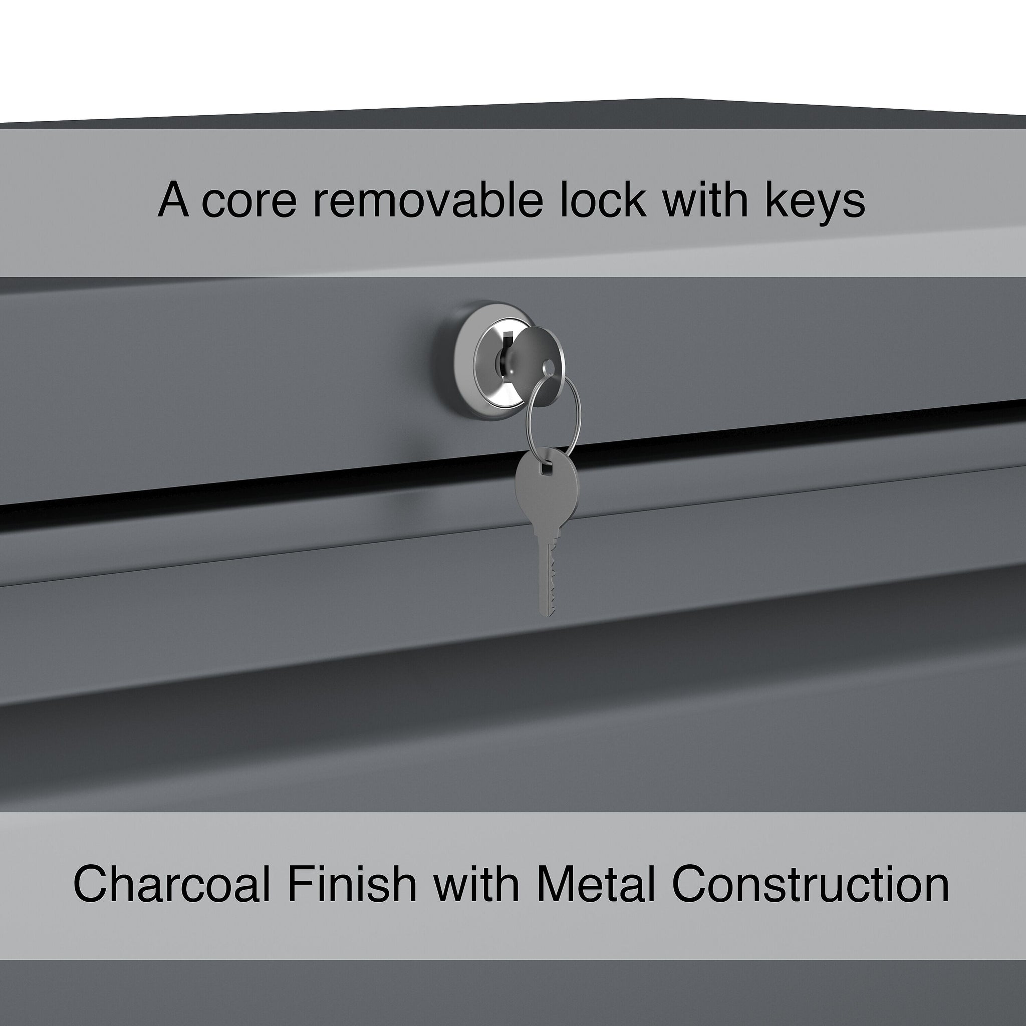 Staples 2-Drawer Lateral File Cabinet, Locking, Letter/Legal, Charcoal, 36