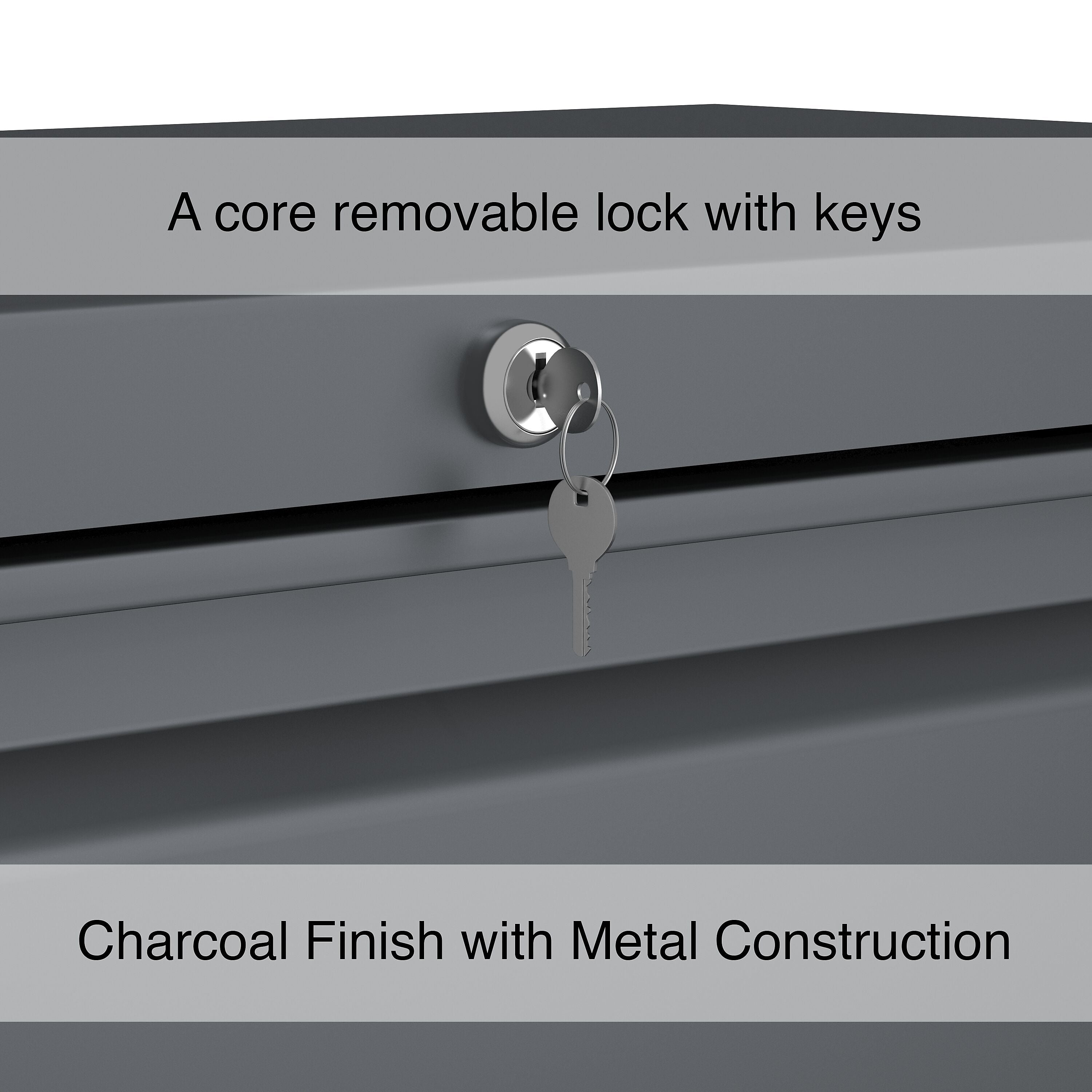 Staples 2-Drawer Lateral File Cabinet, Locking, Letter/Legal, Charcoal, 36