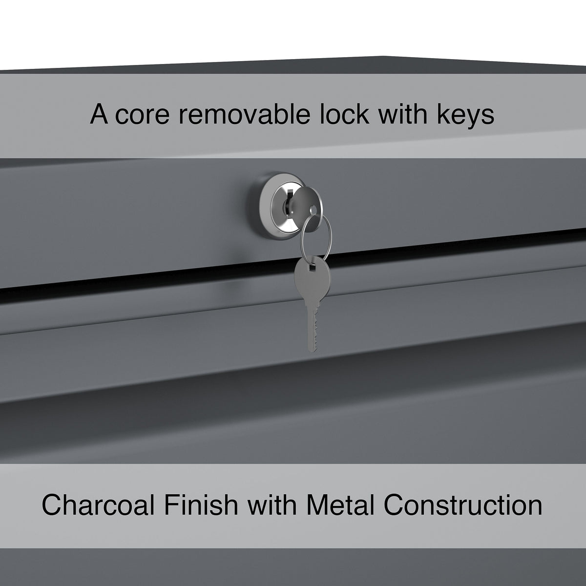 Staples 2-Drawer Lateral File Cabinet, Locking, Letter/Legal, Charcoal, 36"W