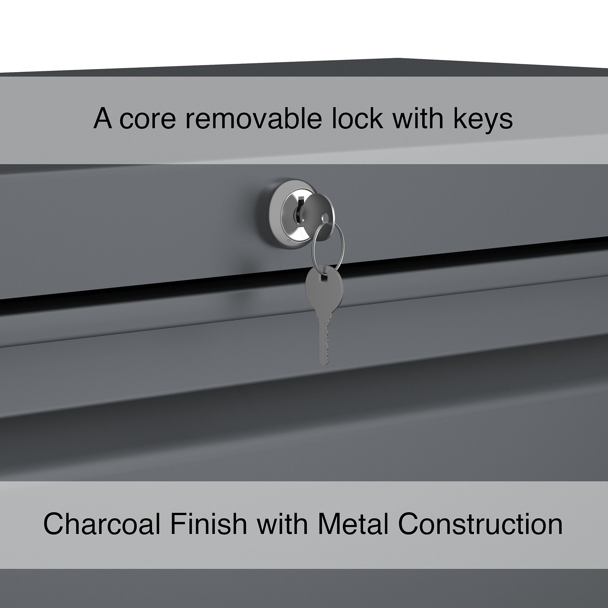 Staples 2-Drawer Lateral File Cabinet, Locking, Letter/Legal, Charcoal, 36