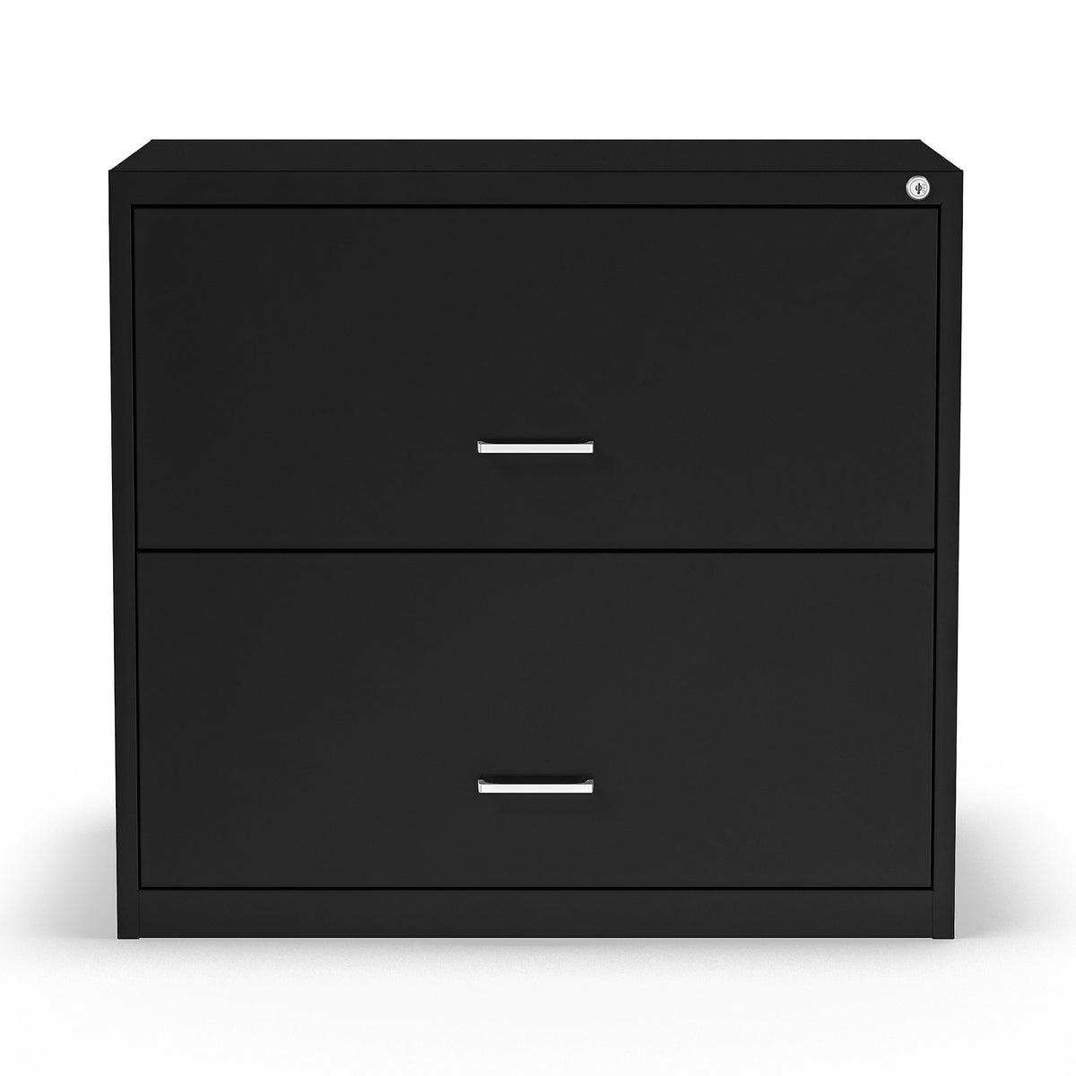 Staples 2-Drawer Light Duty Lateral File Cabinet, Locking, Letter/Legal, Black, 30"W