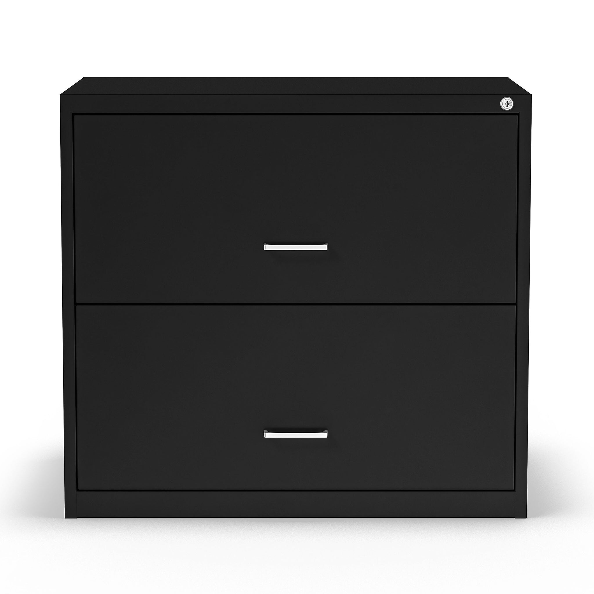 Staples 2-Drawer Light Duty Lateral File Cabinet, Locking, Letter/Legal, Black, 30