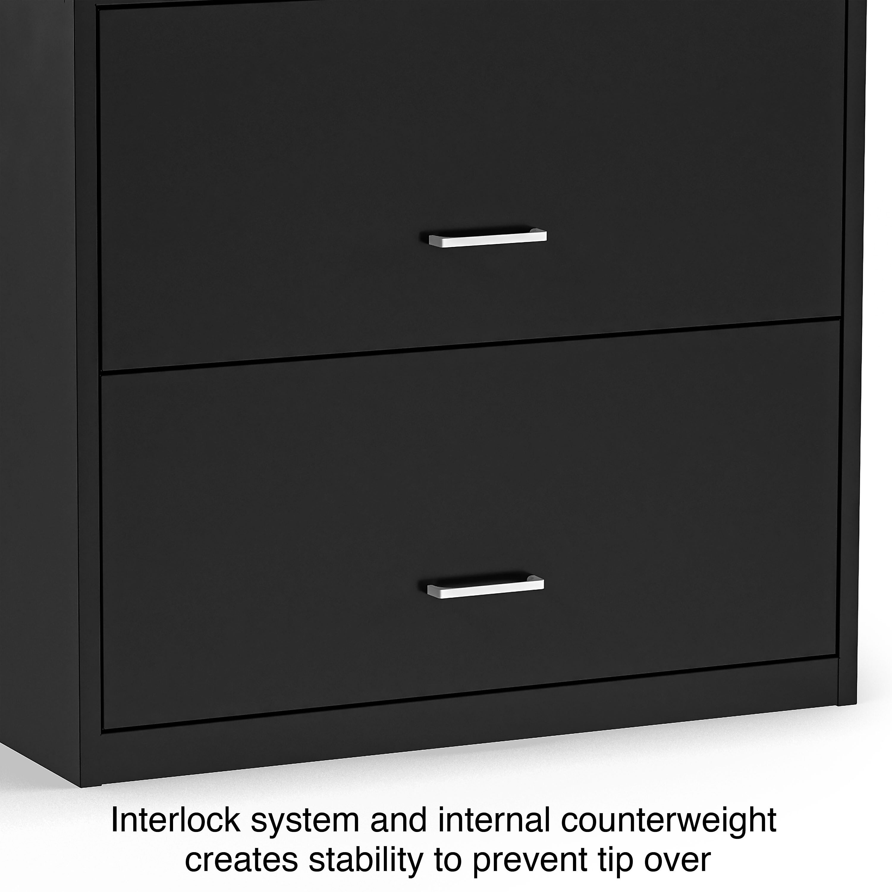 Staples 2-Drawer Light Duty Lateral File Cabinet, Locking, Letter/Legal, Black, 30"W