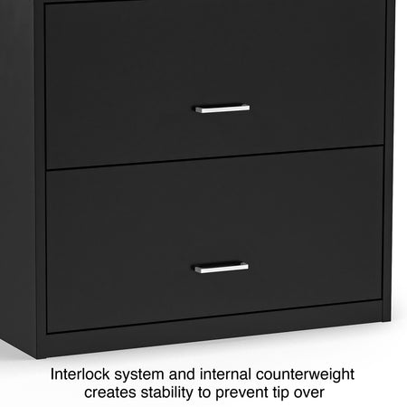 Staples 2-Drawer Light Duty Lateral File Cabinet, Locking, Letter/Legal, Black, 30"W