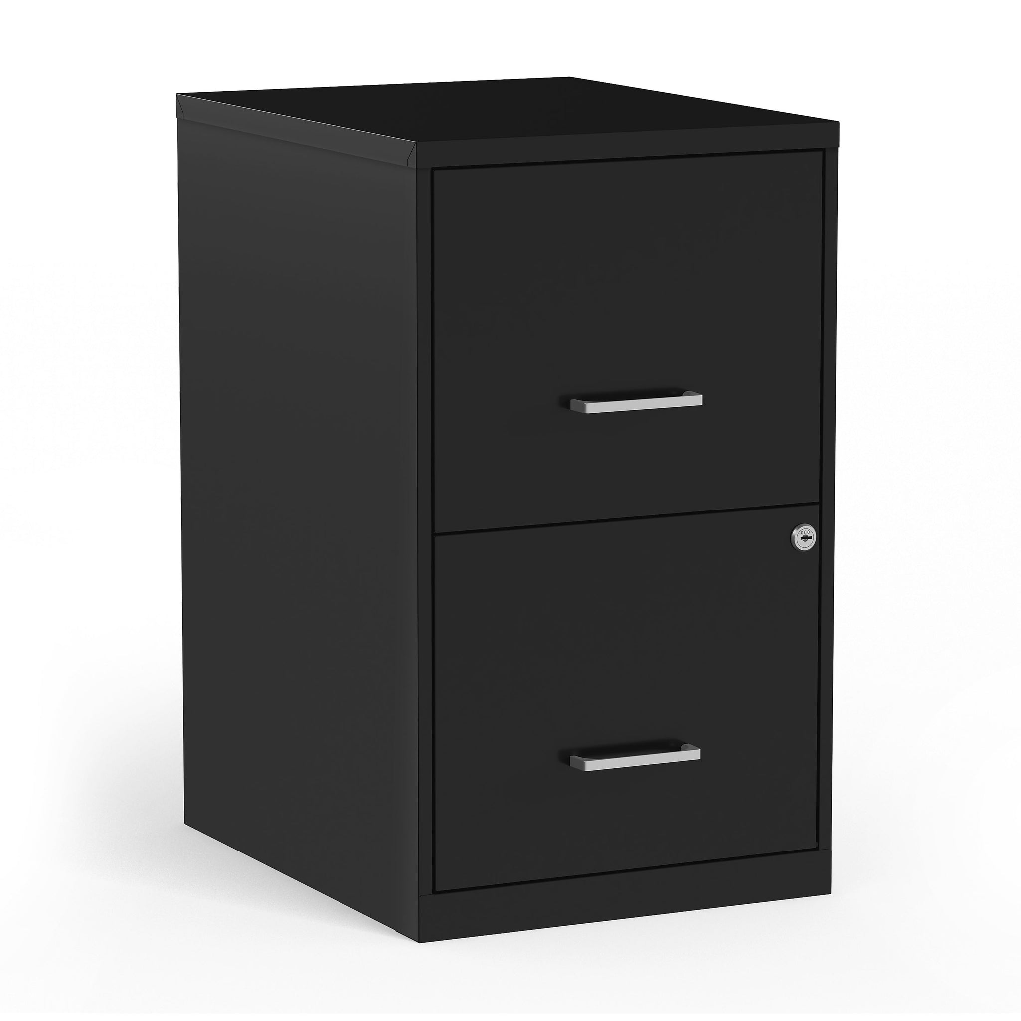 Staples 2-Drawer Light Duty Vertical File Cabinet, Locking, Letter, Black, 18