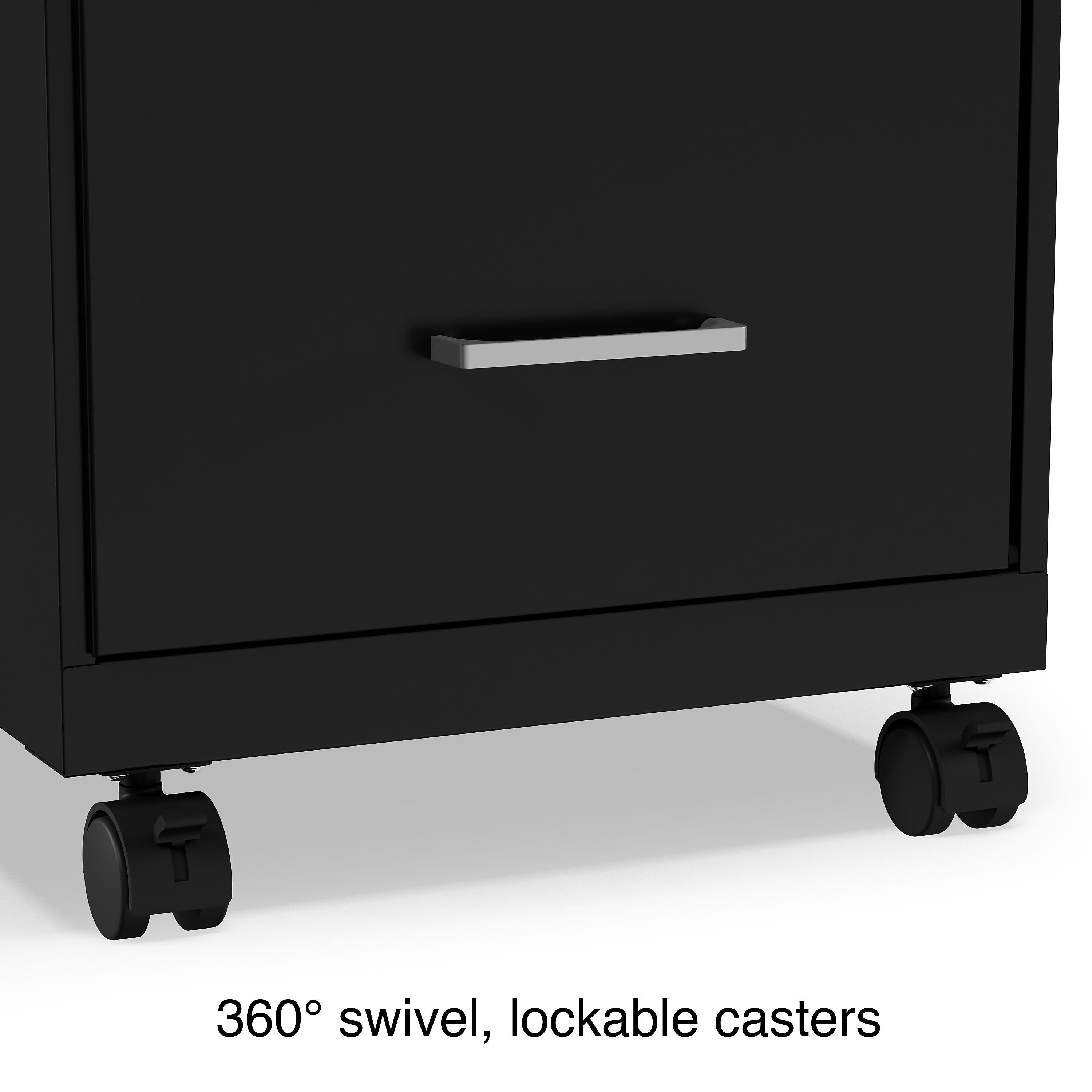 Staples 2-Drawer Light Duty Vertical File Cabinet, Locking, Letter, Black, 18