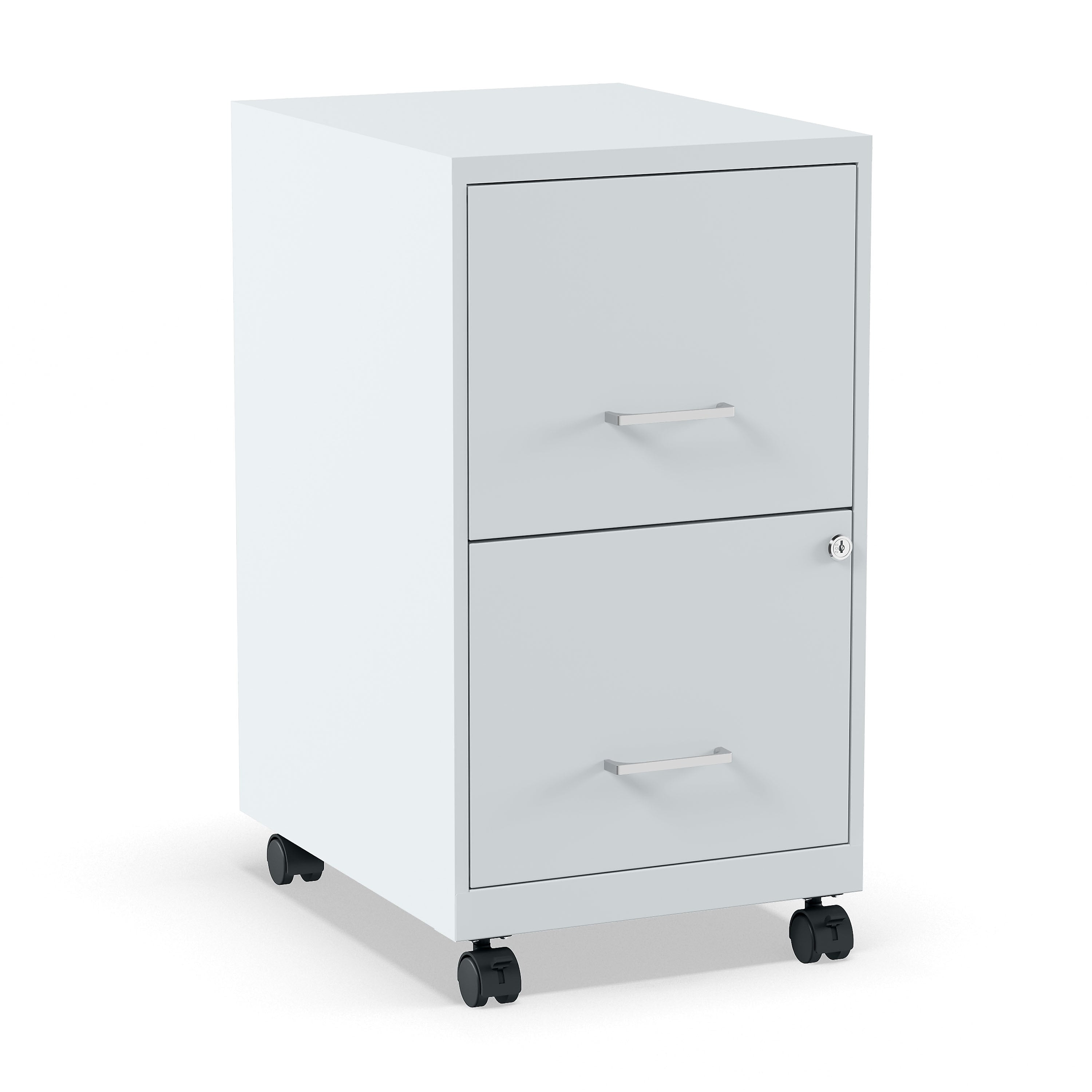 Staples 2-Drawer Light Duty Vertical File Cabinet, Locking, Letter, Gray, 18"