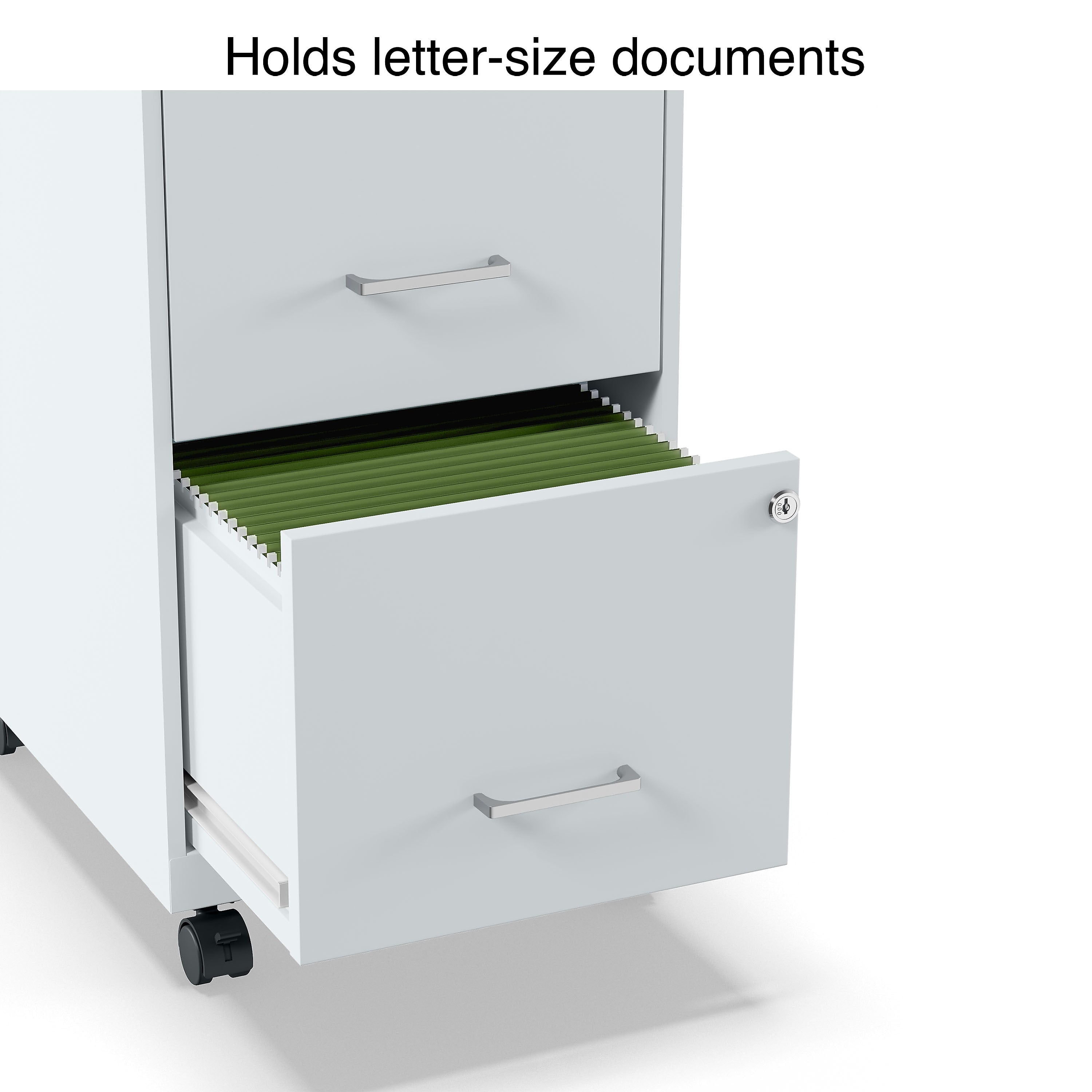 Staples 2-Drawer Light Duty Vertical File Cabinet, Locking, Letter, Gray, 18