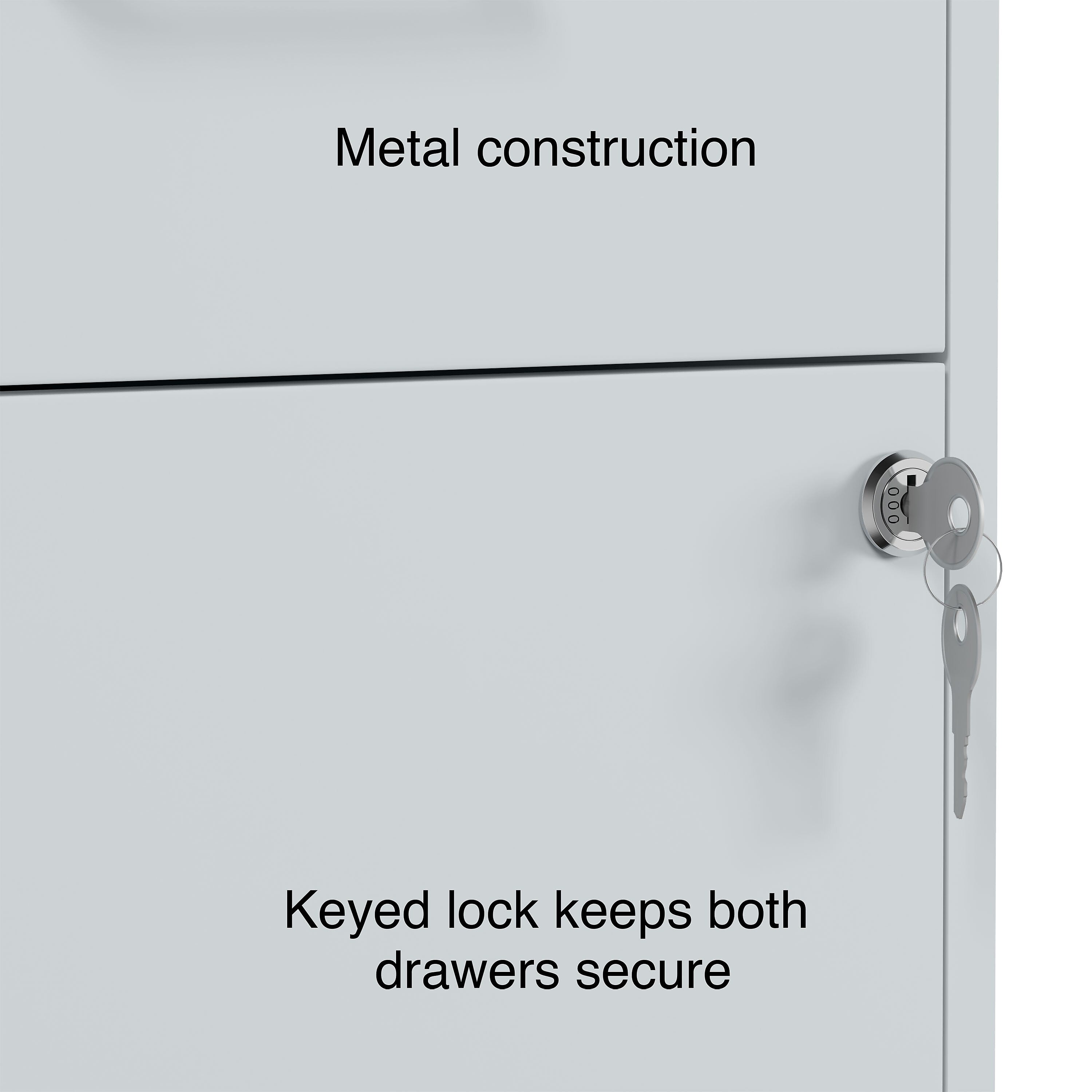 Staples 2-Drawer Light Duty Vertical File Cabinet, Locking, Letter, Gray, 18"
