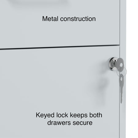 Staples 2-Drawer Light Duty Vertical File Cabinet, Locking, Letter, Gray, 18"