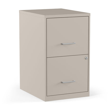 Staples 2-Drawer Light Duty Vertical File Cabinet, Locking, Letter, Putty, 18"D