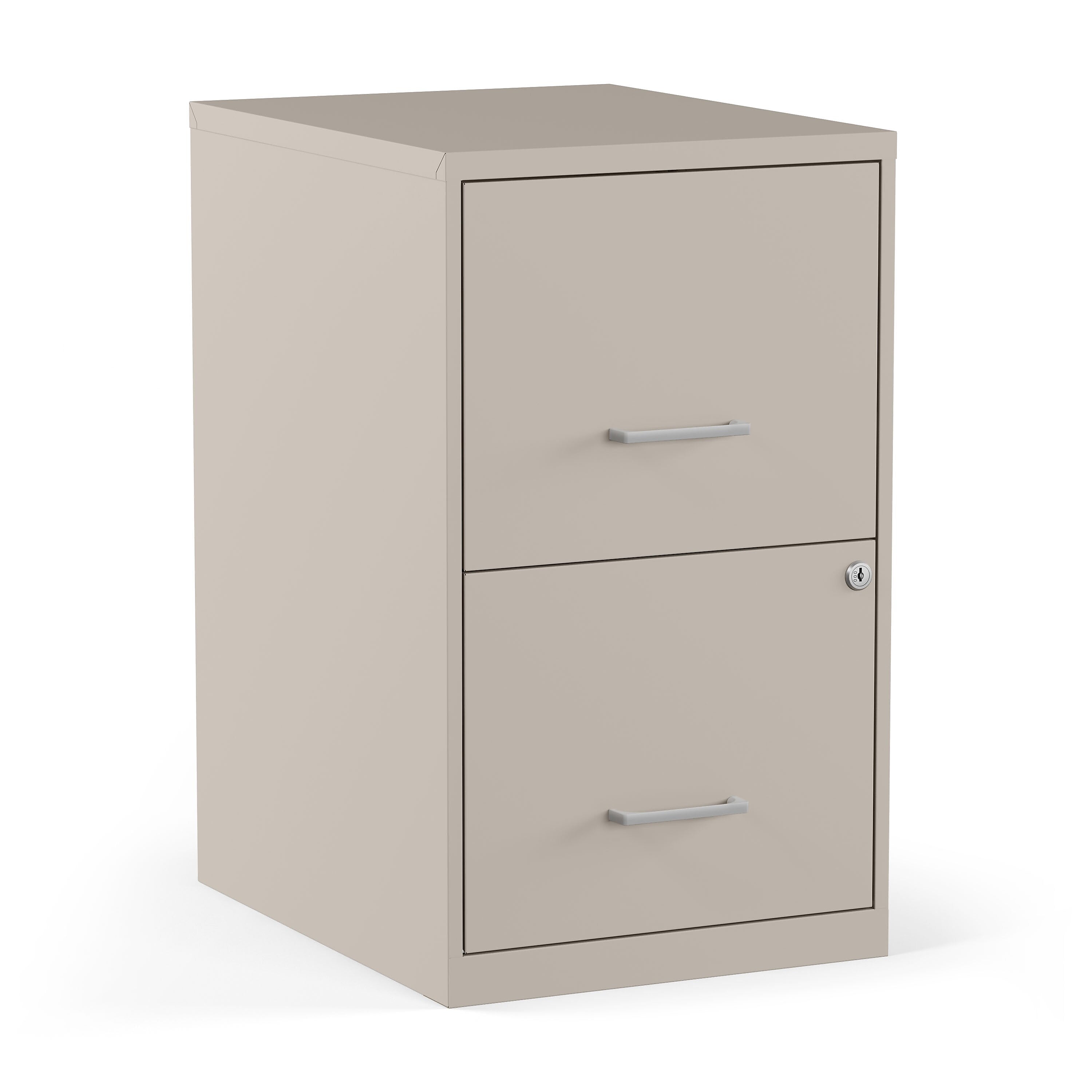 Staples 2-Drawer Light Duty Vertical File Cabinet, Locking, Letter, Putty, 18