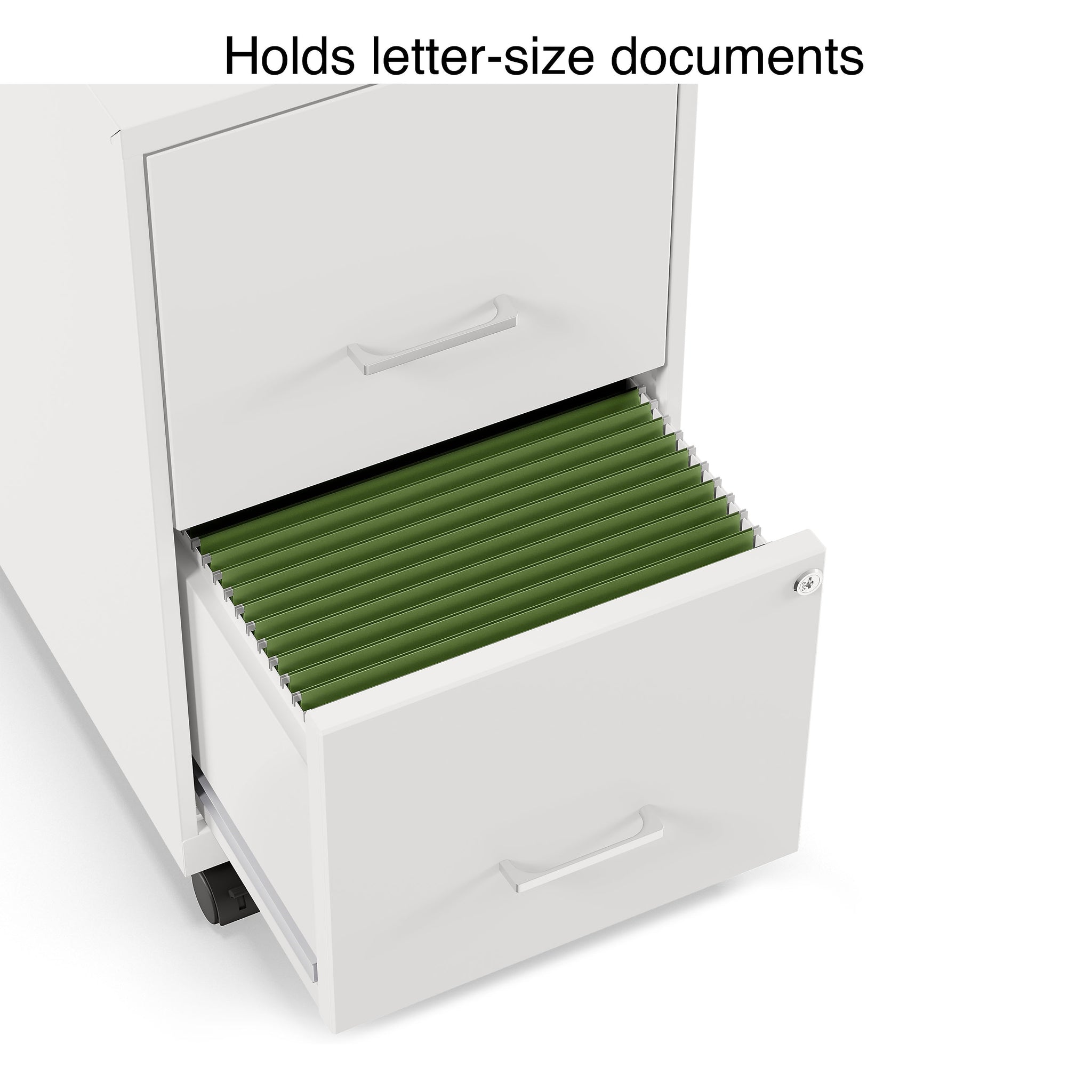 Staples® 2-Drawer Mobile Vertical File Cabinet, Letter Size, Lockable, 26.3