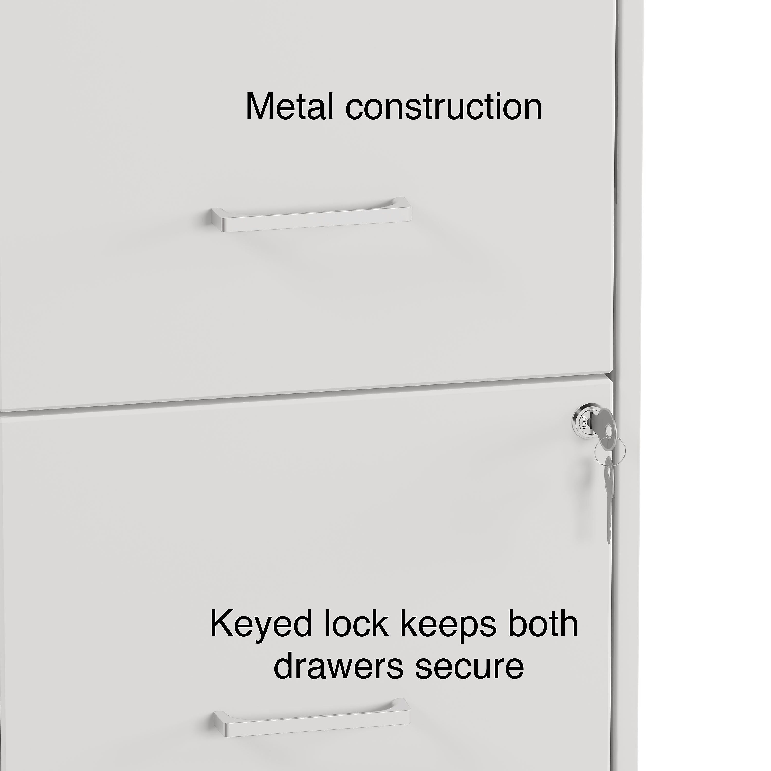 Staples® 2-Drawer Mobile Vertical File Cabinet, Letter Size, Lockable, 26.3