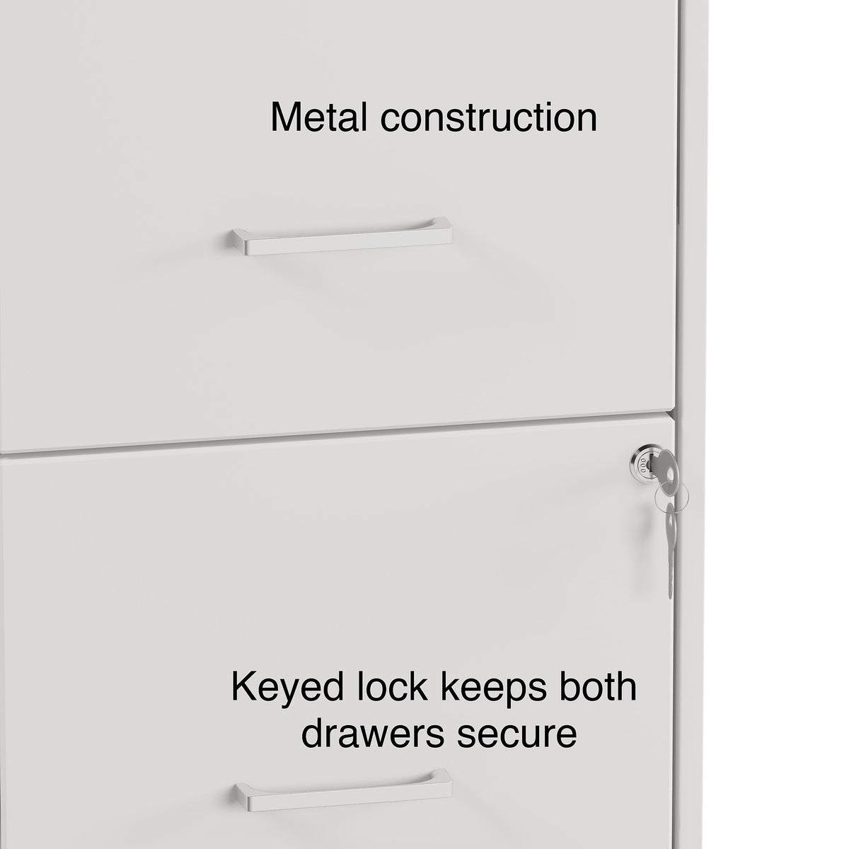 Staples® 2-Drawer Mobile Vertical File Cabinet, Letter Size, Lockable, 26.3"H x 14.3"W x 18.9"D, White