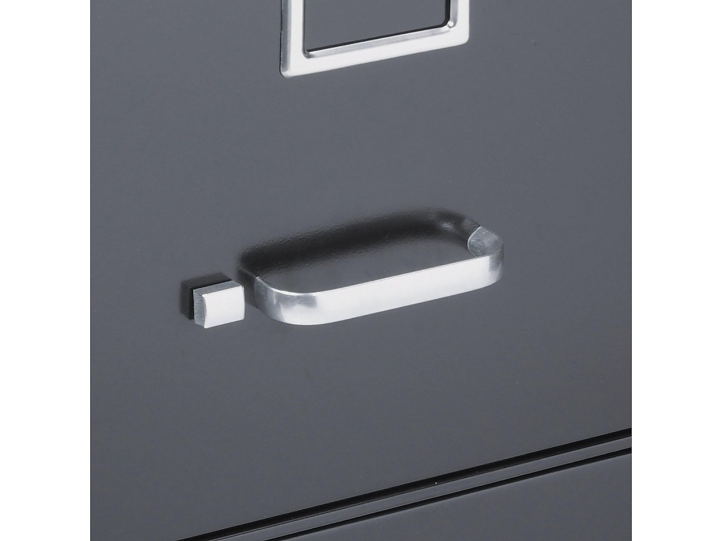 Staples 2-Drawer Vertical File Cabinet, Locking, Letter, Black, 25