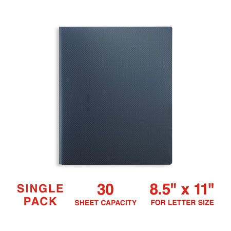 Staples 2-Pocket Plastic Presentation Folder, Blue