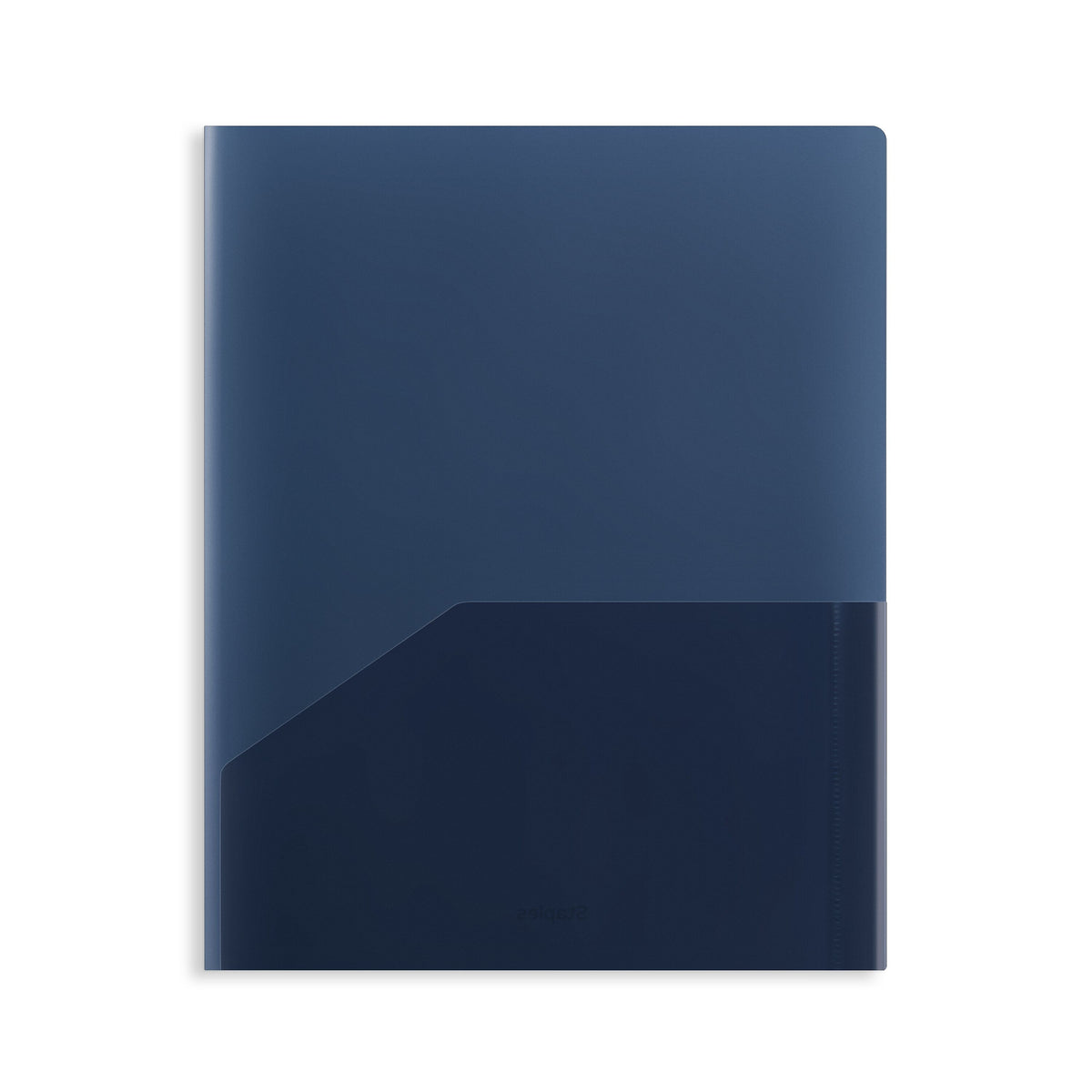 Staples 2 Pocket Plastic Presentation Folder, Letter Size, Navy