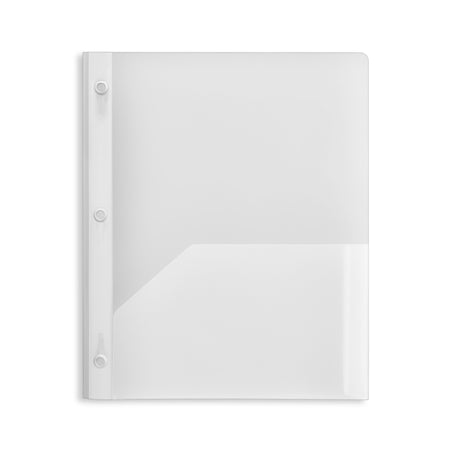 Staples 2-Pocket Plastic Presentation Folder with Fasteners, Clear