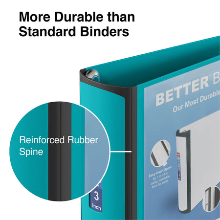 Staples 3" 3-Ring Better Binder, D-Ring, Light Blue