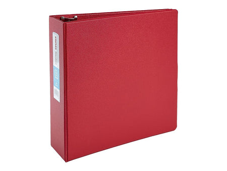 Staples 3" 3-Ring Non-View Binder, D-Ring, Red