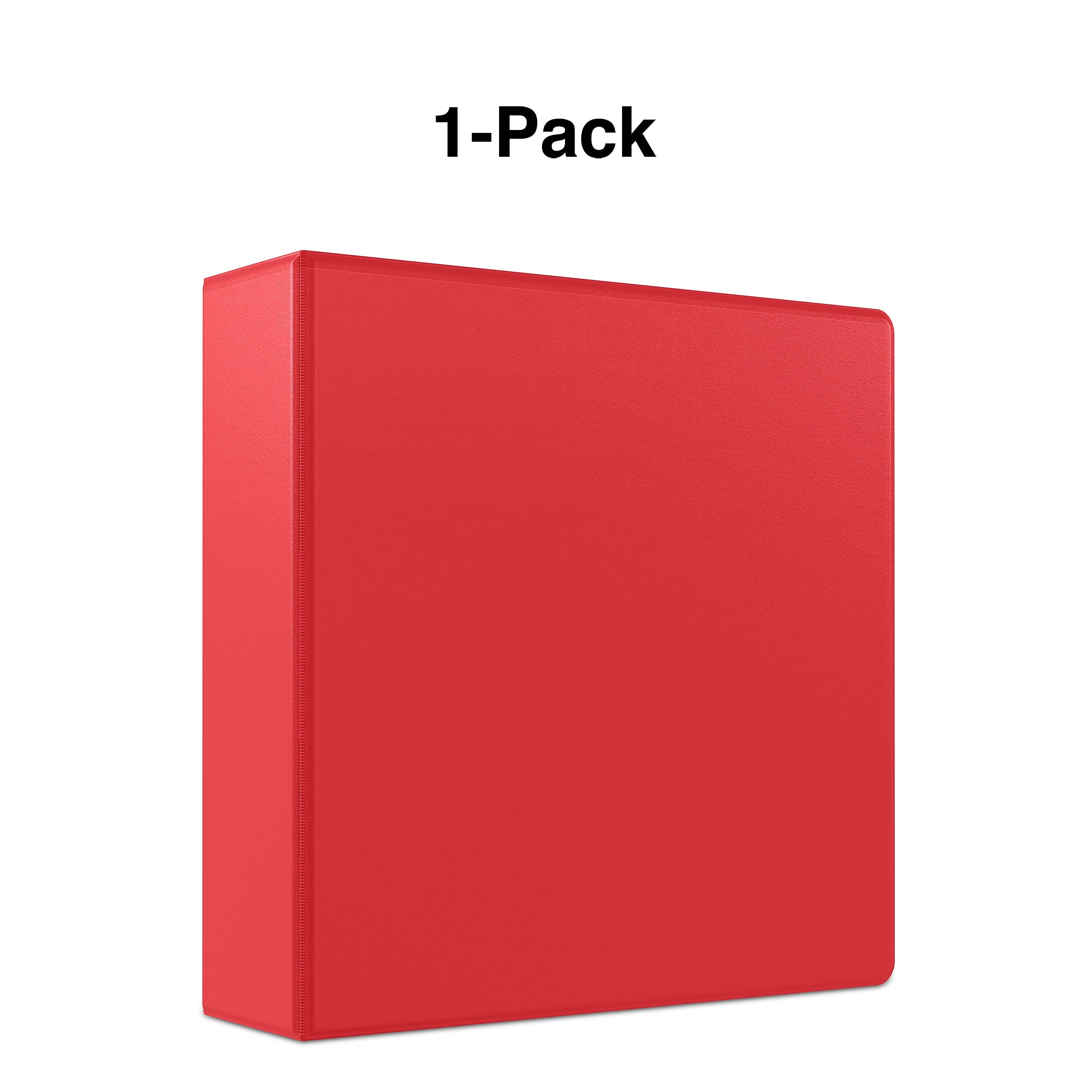 Staples 3" 3-Ring Non-View Binder, Red