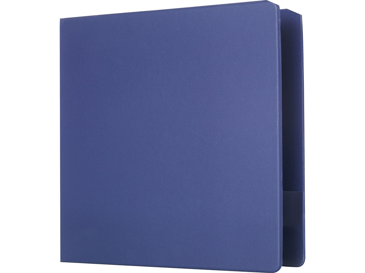 Staples 3" 3-Ring Non-View Binder With Label Holder, D-Ring, Navy Blue