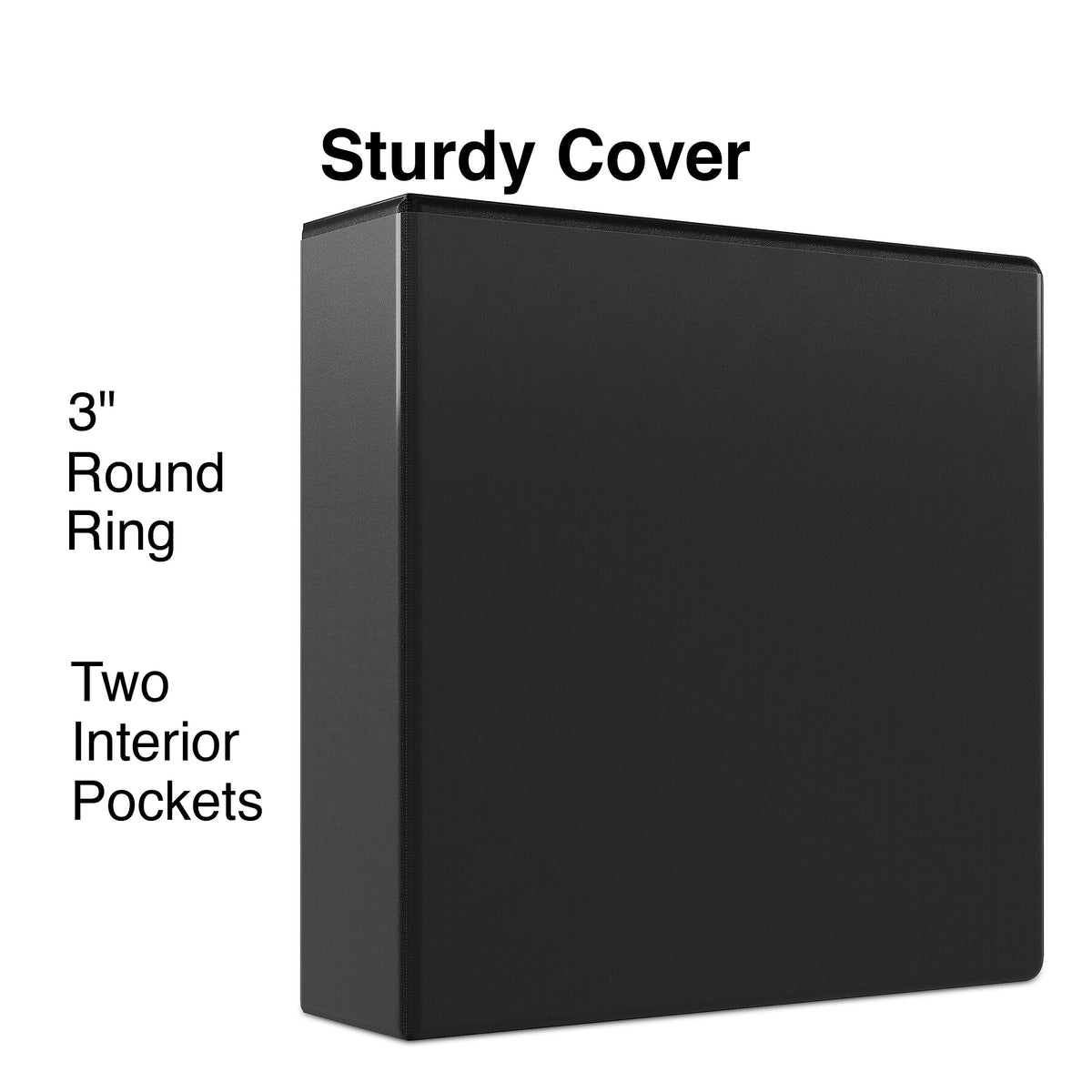 Staples 3" 3-Ring View Binder, Black