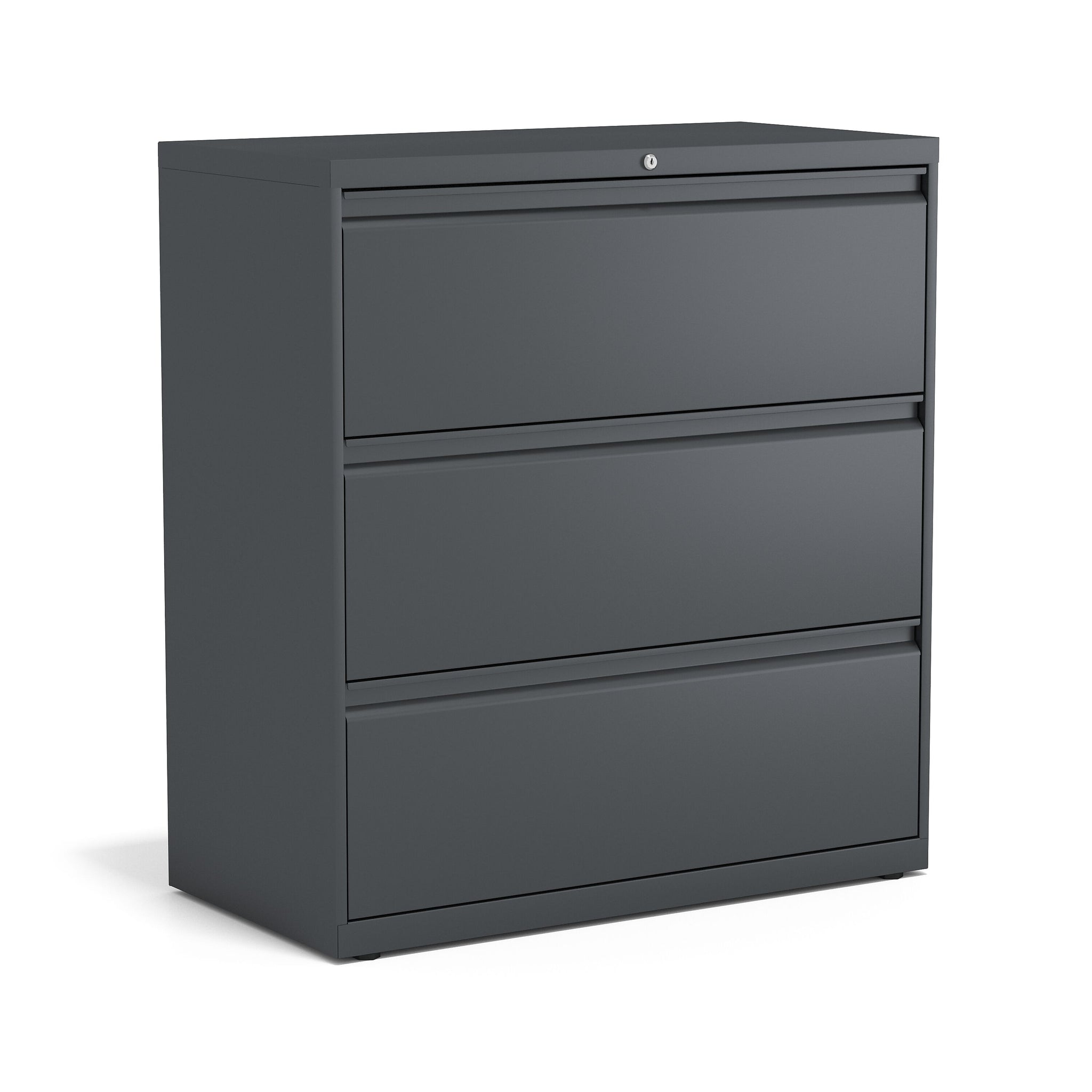Staples 3-Drawer Lateral File Cabinet, Locking, Letter/Legal, Charcoal, 36