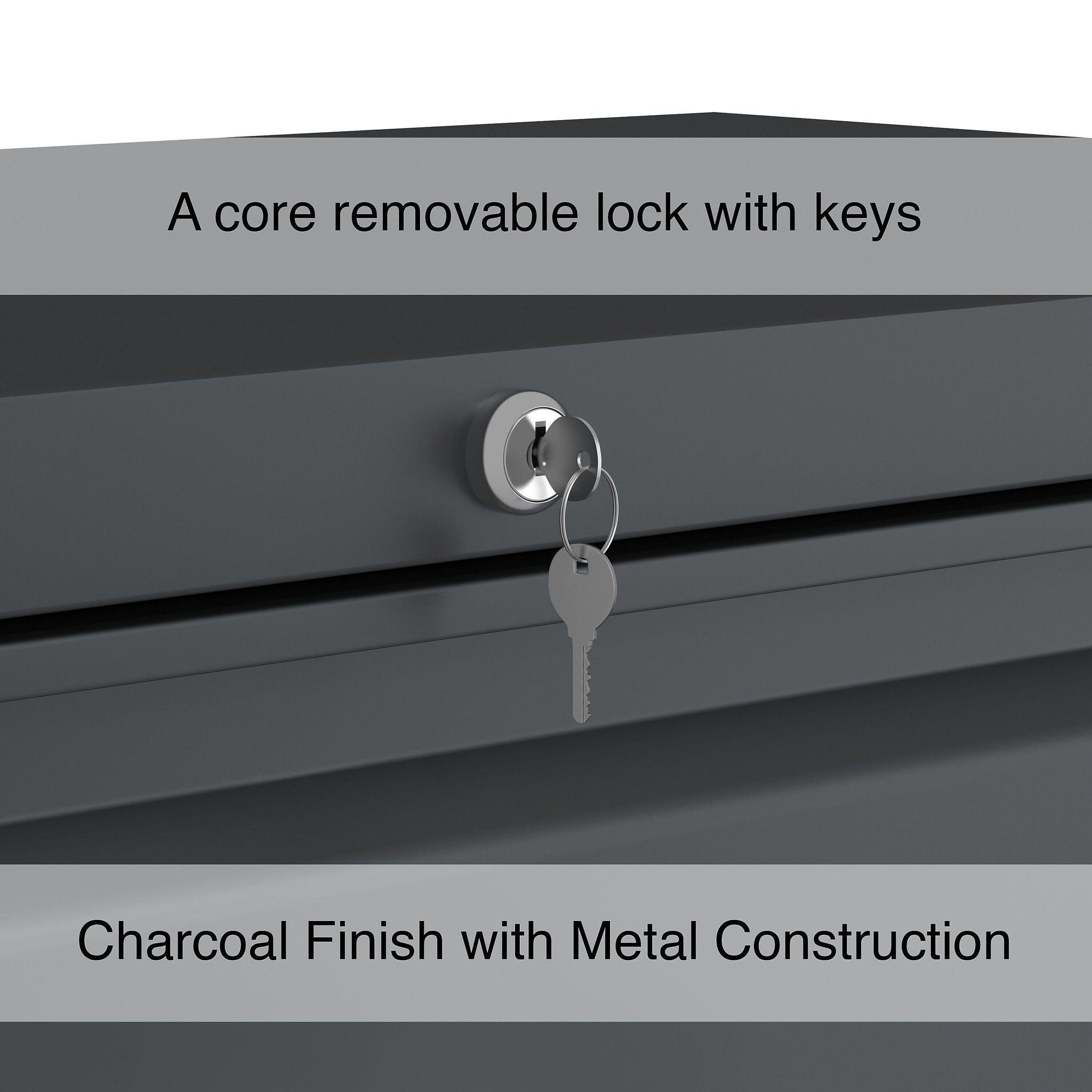 Staples 3-Drawer Lateral File Cabinet, Locking, Letter/Legal, Charcoal, 36