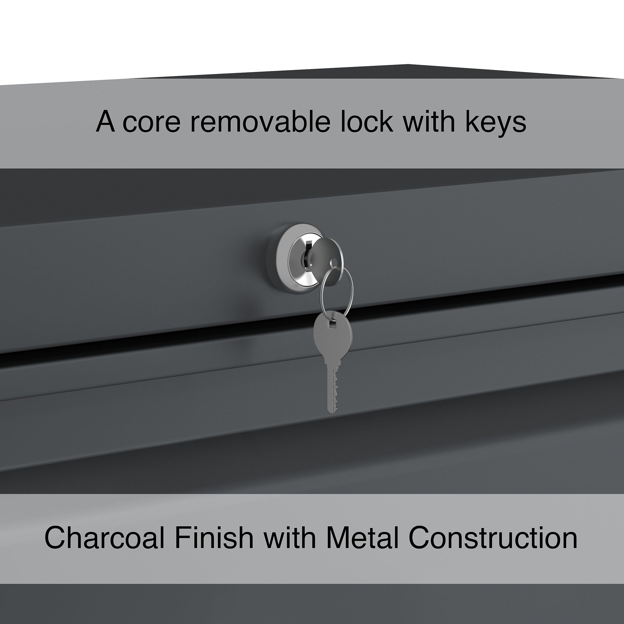 Staples 3-Drawer Lateral File Cabinet, Locking, Letter/Legal, Charcoal, 36