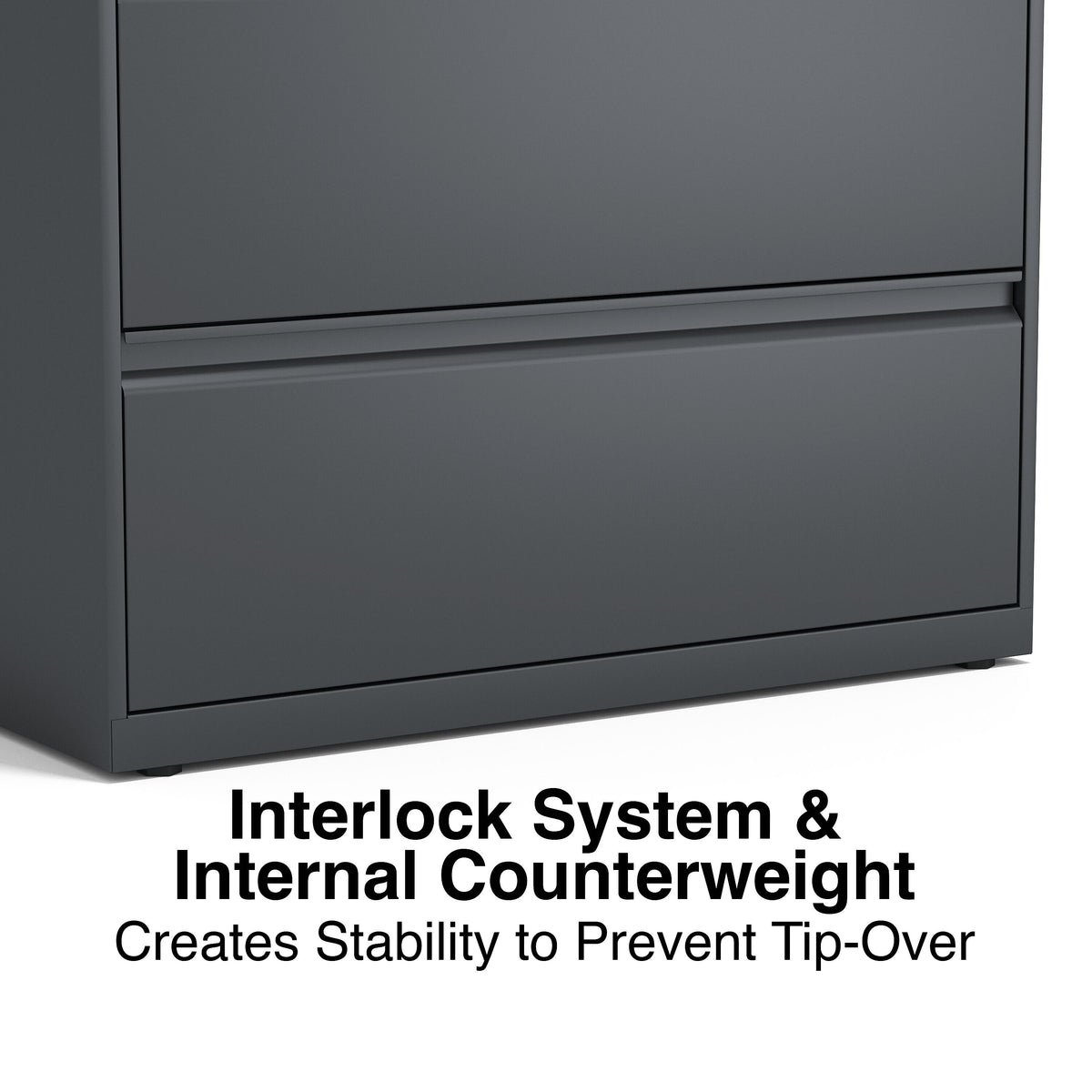 Staples 3-Drawer Lateral File Cabinet, Locking, Letter/Legal, Charcoal, 36"W