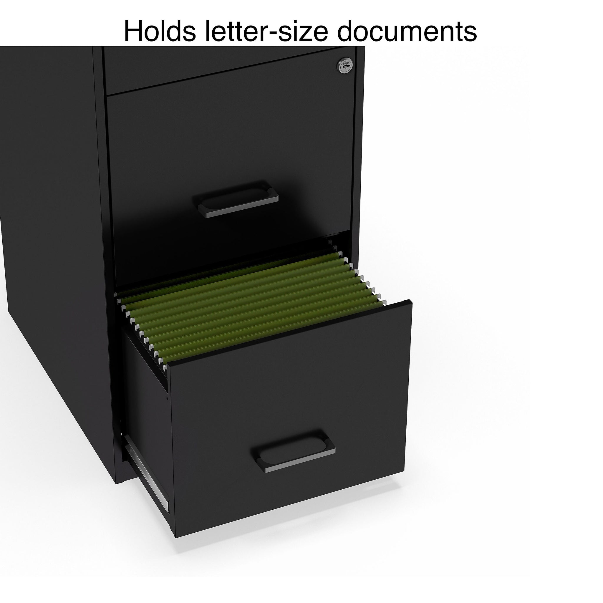 Staples 3-Drawer Light Duty Vertical File Cabinet, Locking, Letter, Black, 18