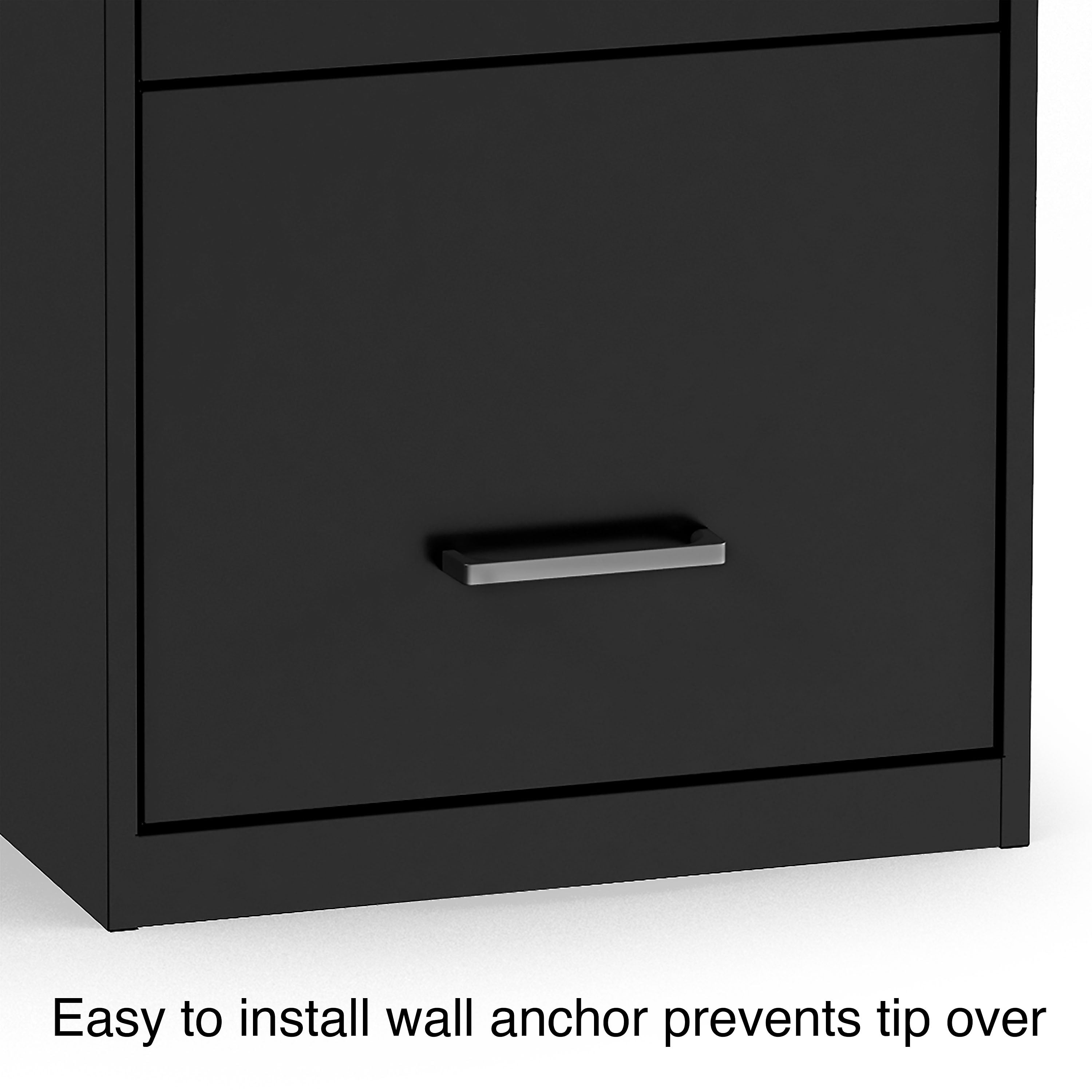 Staples 3-Drawer Light Duty Vertical File Cabinet, Locking, Letter, Black, 18