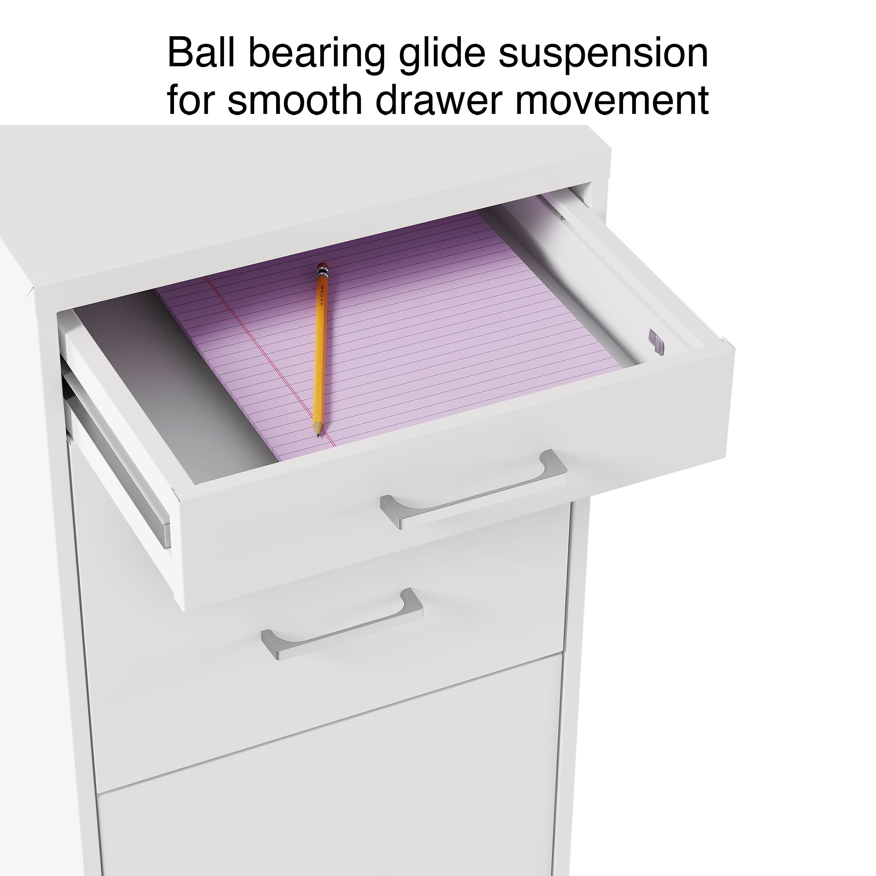 Staples 3-Drawer Light Duty Vertical File Cabinet, Locking, Letter, White, 18