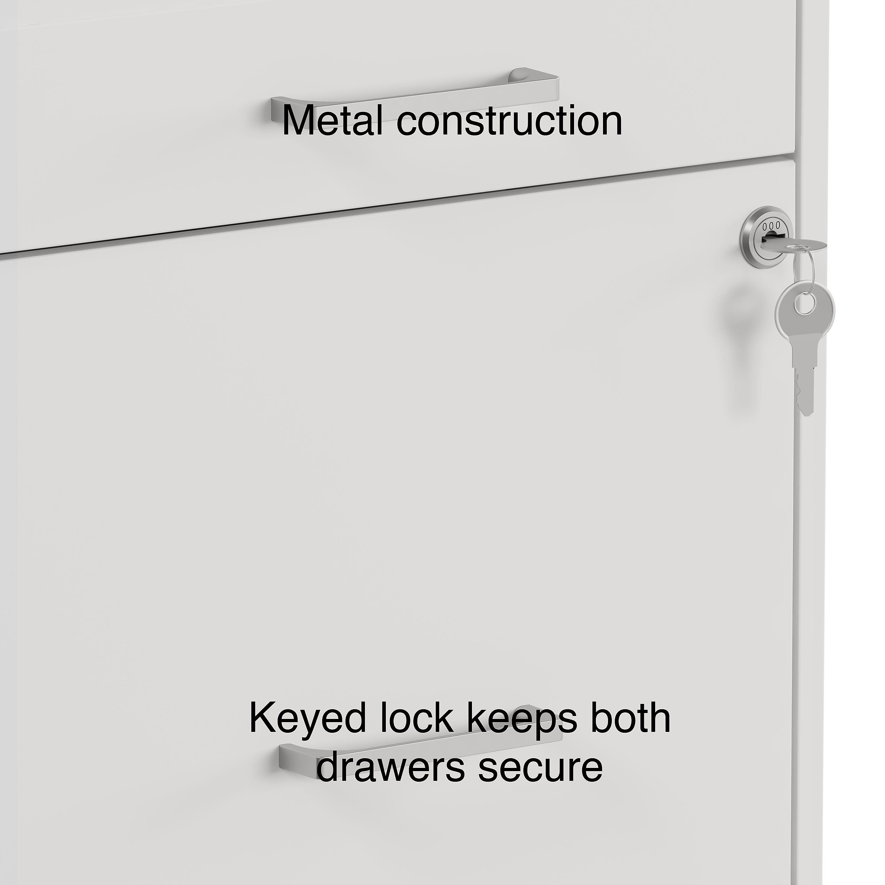 Staples 3-Drawer Light Duty Vertical File Cabinet, Locking, Letter, White, 18